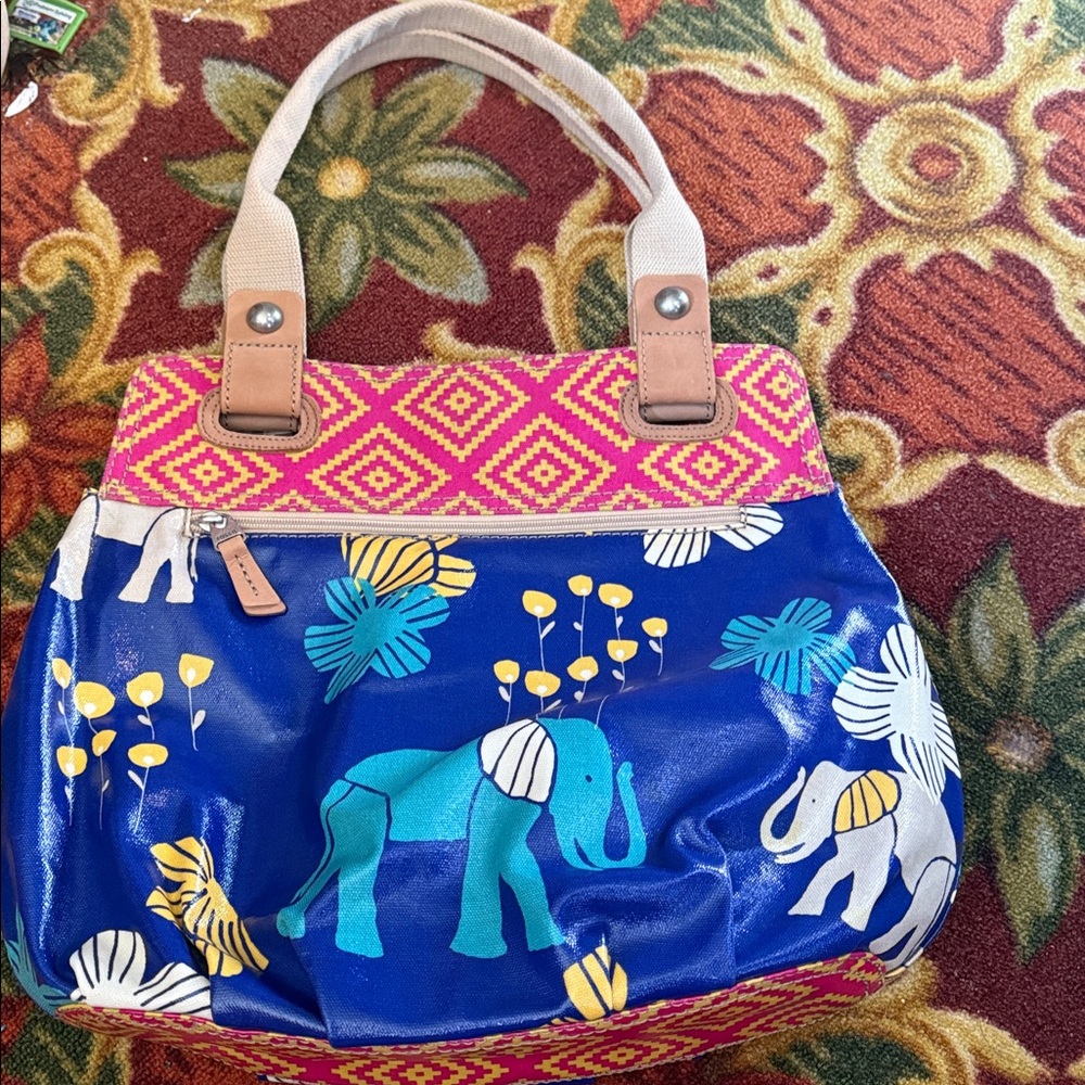 Fossil Womens Multi Color Elephant Key-Per Crossbody Bag - Picture 4 of 8